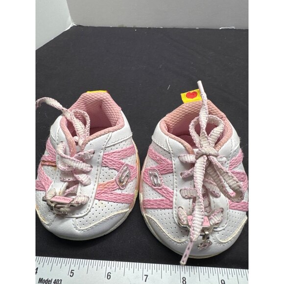 Build-A-Bear Workshop Doll Clothing Set W/ Pink Striped Shirt Denim Shorts Skech - Picture 6 of 10